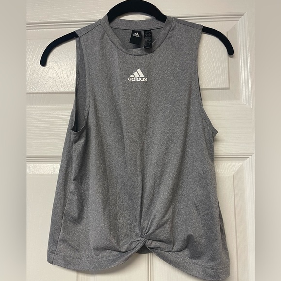NWOT Adidas Twist Front Tank Gray Size XS - Picture 2 of 10